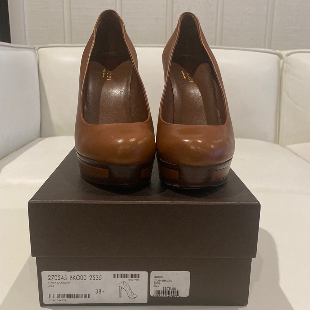 Authentic Gucci Women's Brown Platform Heels - Picture 2 of 11